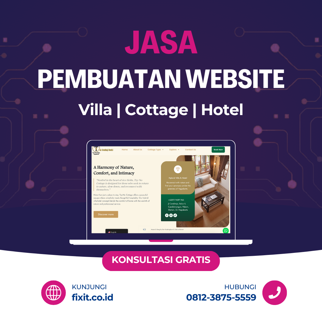 Jasa Pembuatan Website Villa _ Cottage _ Hotel